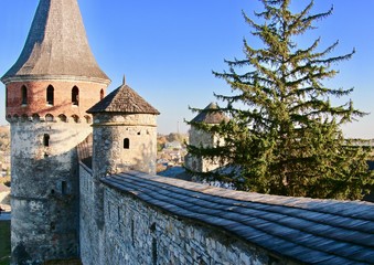 Fototapeta na wymiar View of the fortress in Kamenetz-Podolsk, Ukraine