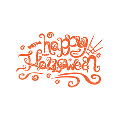 Art card for Happy Halloween.Design template for flyers, posters,ecards, invitations, brochures. Creative style. Vector illustration