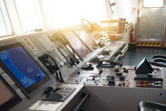 The control room of ship's bridge.