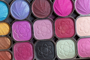 Backgrounds of Cosmetic makeup set on table, Makeup artist applies woman face Beautiful.