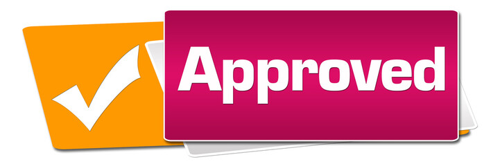 Approved Pink Orange Rounded Horizontal 