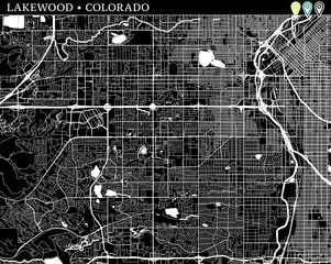 Simple map of Lakewood, Colorado
