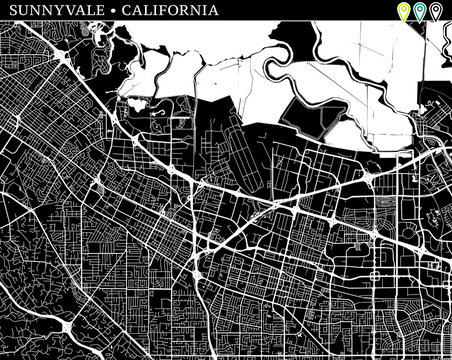 Simple Map Of Sunnyvale, California