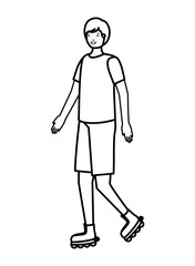 young man practicing skating sport