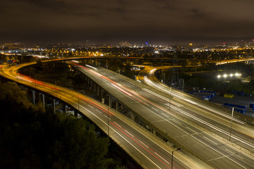 Fototapeta na wymiar Aerial view of Spaghetti Junction in Birmingham UK at night.