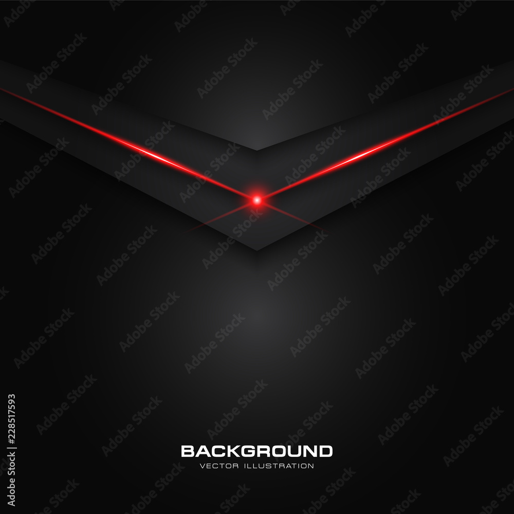 Poster abstract metallic red shiny color black frame layout modern tech design vector template background