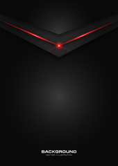 abstract metallic red shiny color black frame layout modern tech design vector template background