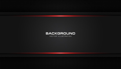abstract metallic red shiny color black frame layout modern tech design vector template background