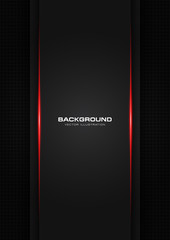 abstract metallic red shiny color black frame layout modern tech design vector template background
