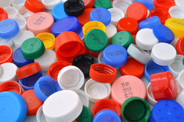 Colorful texture of plastic caps.