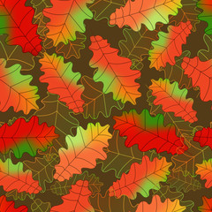 Naklejka na ściany i meble Oak leaf seamless pattern. Endless texture for fabric or wallpaper. Autumn background
