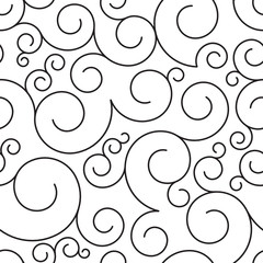 Geometric spirals vector seamless pattern