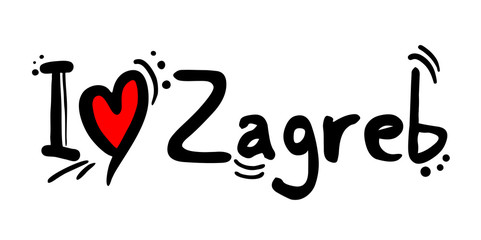 Zagreb city of Croatia love message