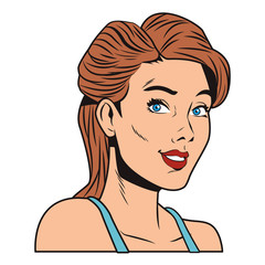 Pop art woman cartoon