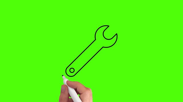 Schraubenschlüssel – Whiteboard Animation mit Greenscreen