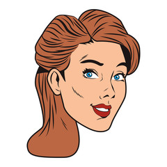 Pop art woman cartoon