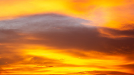 Dramatic Sunset with sky and clouds , sunset sky landscape background