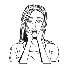 Pop art woman cartoon