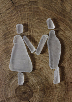 A couple (girl and boy) from white sea glass