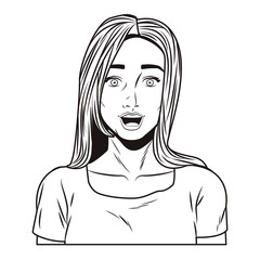 Pop art woman cartoon