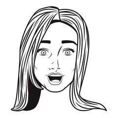 Pop art woman cartoon