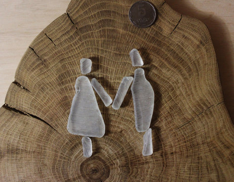 A couple (girl and boy) from white sea glass