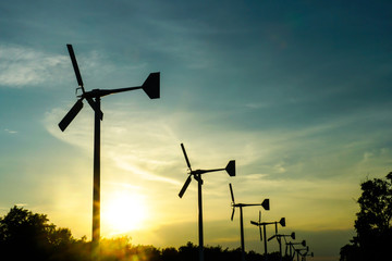  windmills,wind turbine and sky at Bangpu Recreation Center