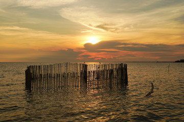 Sunset at the sea Bangpu Recreation Center