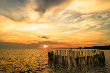 Sunset at sea Bangpu Recreation Center