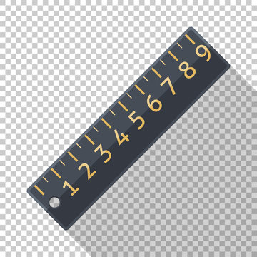 Ruler icon in flat style on transparent background
