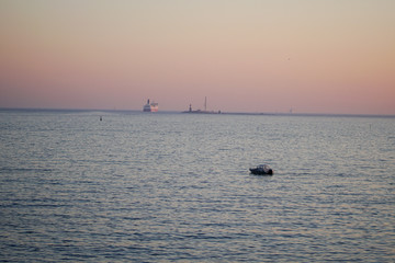 Fototapeta premium View of the sunset from the sea fortress