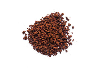 Coffee powder isolated on white background
