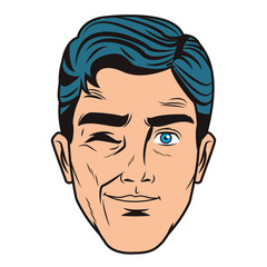 Pop art man face