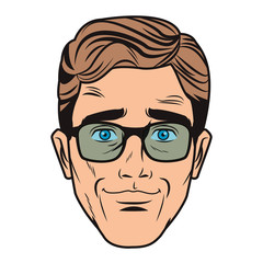 Pop art man face