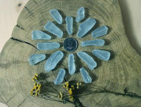 Blue sea glass