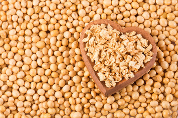 Dry soybeans - Glycine max. Top view