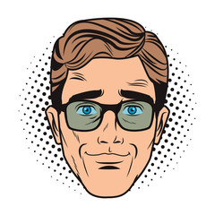 Pop art man face