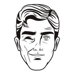 Pop art man face