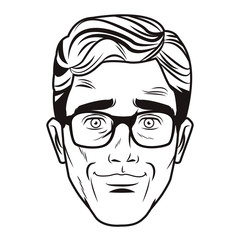 Pop art man face