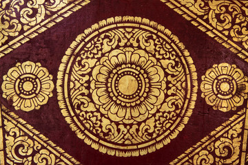 Native Thai style carving decorated at the temple in Thailand