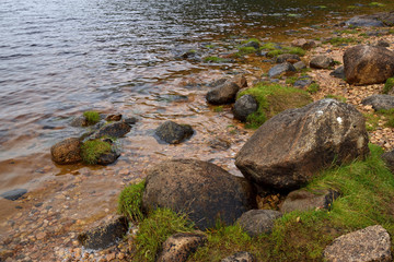 Fototapeta na wymiar Pebbles along the loch
