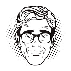 Pop art man face