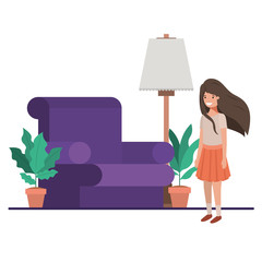 little girl in livingroom