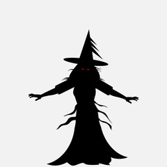 Fototapeta premium Halloween evil witch silhouette