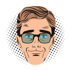 Pop art man face