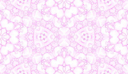 Fototapeta na wymiar Pink seamless pattern. Amusing delicate soap bubbl