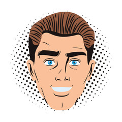 Pop art man face