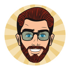 Pop art man face