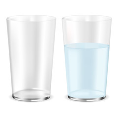 Glass of water. Empty and full