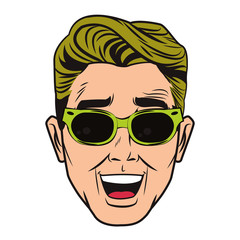 Pop art man face